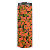 Digitale Camouflage Grün-Orangefarbenes Muster Thermosbecher (Rückseite)