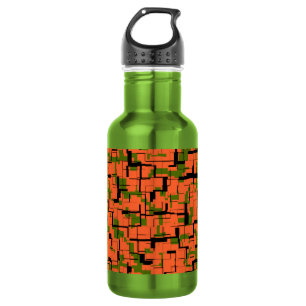 Digitale Camouflage Grün-Orangefarbenes Muster Trinkflasche
