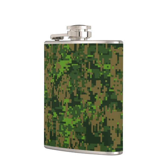 Digitale Camouflage im Holzstil Flachmann (Links)