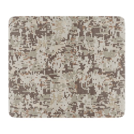 Digitale Camouflage im Wüstenstil Schneidebrett (Vorderseite)
