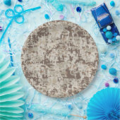 Digitale Camouflage Pixel Decke im Wüstenstil Pappteller (Party)