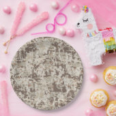 Digitale Camouflage Pixel Decke im Wüstenstil Pappteller (Party)