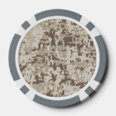 Digitale Camouflage Pixel Decke im Wüstenstil Pokerchips (Rückseite)