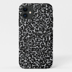 Digitale Camouflage Schwarz-weiß-gelbes Muster iPhone 11 Hülle