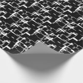 Digitale Camouflage Schwarz-weiß Grau-Muster Geschenkpapier (Ecke)