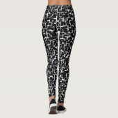 Digitale Camouflage Schwarz-weißes Graumuster Leggings (Rückseite)