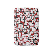 Digitale Camouflage Schwarz-weißes rotes Muster Badematte (Vorderseite Vertikal)