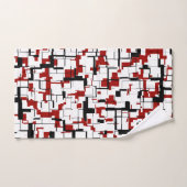 Digitale Camouflage Schwarz-weißes rotes Muster Badhandtuch Set (Handtuch)