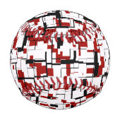 Digitale Camouflage Schwarz-weißes rotes Muster Baseball (Rückseite)