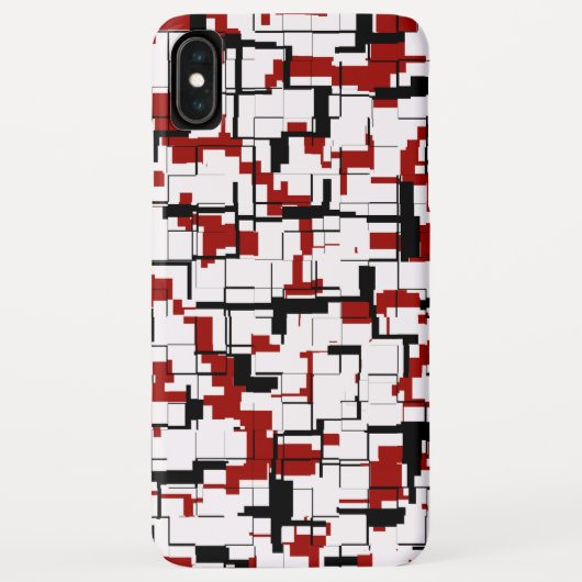 Digitale Camouflage Schwarz-weißes rotes Muster Case-Mate iPhone Hülle (Rückseite)