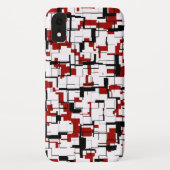 Digitale Camouflage Schwarz-weißes rotes Muster Case-Mate iPhone Hülle (Rückseite)