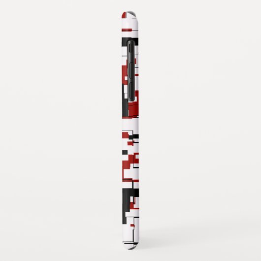 Digitale Camouflage Schwarz-weißes rotes Muster Case-Mate iPhone Hülle (Hinten/Links)