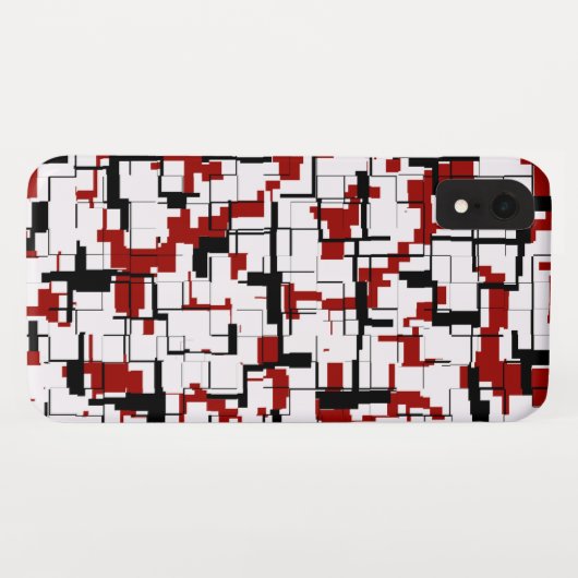 Digitale Camouflage Schwarz-weißes rotes Muster Case-Mate iPhone Hülle (Rückseite (Horizontal))