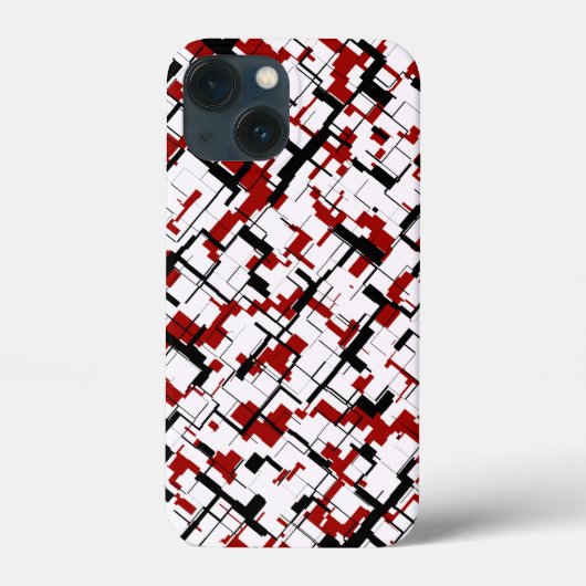 Digitale Camouflage Schwarz-weißes rotes Muster Case-Mate iPhone Hülle (Rückseite)