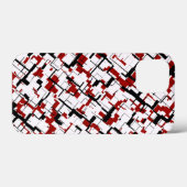 Digitale Camouflage Schwarz-weißes rotes Muster Case-Mate iPhone Hülle (Rückseite (Horizontal))
