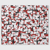 Digitale Camouflage Schwarz-weißes rotes Muster Geschenkpapier (Flach)