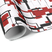 Digitale Camouflage Schwarz-weißes rotes Muster Geschenkpapier (Rolleneckpunkt)