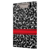 Digitale Camouflage Schwarz-weißes rotes Muster Klemmbrett (Links)