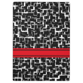 Digitale Camouflage Schwarz-weißes rotes Muster Klemmbrett (Rückseite)