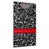 Digitale Camouflage Schwarz-weißes rotes Muster Klemmbrett (Rechts)