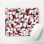 Digitale Camouflage Schwarz-weißes rotes Muster Mousepad (Mit Mouse)