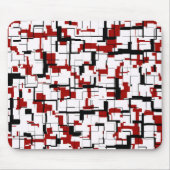 Digitale Camouflage Schwarz-weißes rotes Muster Mousepad (Vorne)
