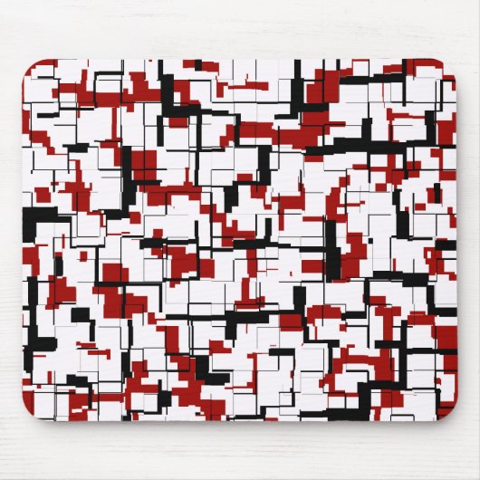 Digitale Camouflage Schwarz-weißes rotes Muster Mousepad (Vorne)