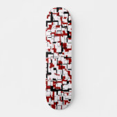 Digitale Camouflage Schwarz-weißes rotes Muster Skateboard (Vorne)