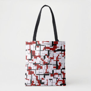 Digitale Camouflage Schwarz-weißes rotes Muster Tasche