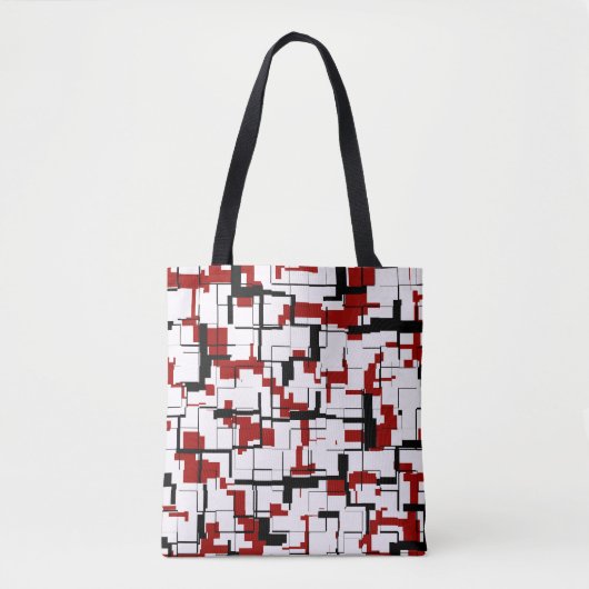 Digitale Camouflage Schwarz-weißes rotes Muster Tasche (Vorderseite)