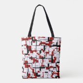 Digitale Camouflage Schwarz-weißes rotes Muster Tasche (Rückseite)
