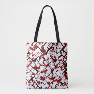 Digitale Camouflage Schwarz-weißes rotes Muster Tasche