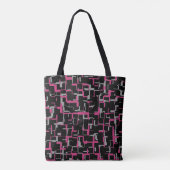 Digitale Camouflage Schwarzes Magenta Graues Muste Tasche (Rückseite)