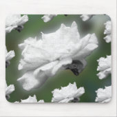 Digitale Collage "Fade to Green, White Rose" Mousepad (Vorne)