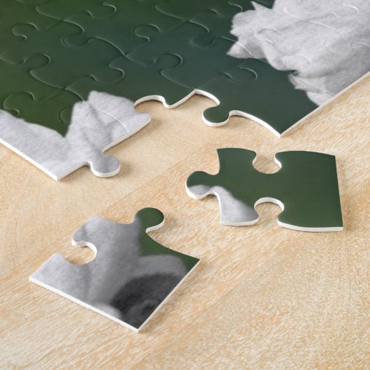 Digitale Collage "Fade to Green, White Rose" Puzzle (Seite)