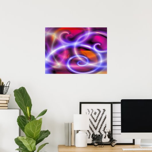 Digitale Computerkunst - Abstrakt moderne Kunst Poster (Heimbüro)