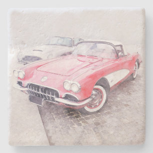 Digitale Corvette-Malerei Steinuntersetzer