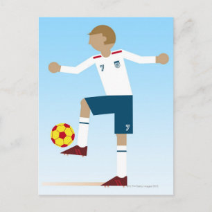 Digitale Darstellung des Fußballspielers Postkarte