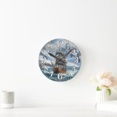 Digitale Darstellung des Seeschiffs im Ozean Runde Wanduhr (Zuhause)
