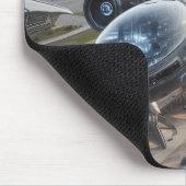 Digitale Darstellung eines Futuristikflugzeugs Mousepad (Ecke)