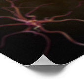 Digitale Darstellung von Neuronen Poster (Ecke)