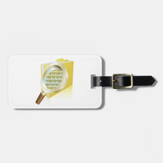 Digitale Dateisuche im Glas: binäre Datenvergrößer Gepäckanhänger (Vorderseite horizontal)