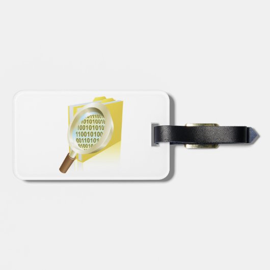 Digitale Dateisuche im Glas: binäre Datenvergrößer Gepäckanhänger (Rückseite horizontal)