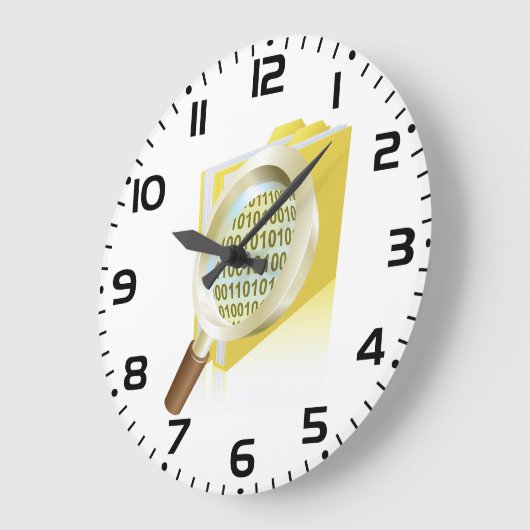 Digitale Dateisuche im Glas: binäre Datenvergrößer Große Wanduhr (Winkel)