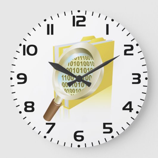 Digitale Dateisuche im Glas: binäre Datenvergrößer Große Wanduhr (Vorderseite)