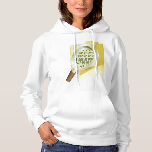 Digitale Dateisuche im Glas: binäre Datenvergrößer Hoodie (Vorderseite)