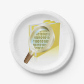 Digitale Dateisuche im Glas: binäre Datenvergrößer Pappteller (Vorderseite)