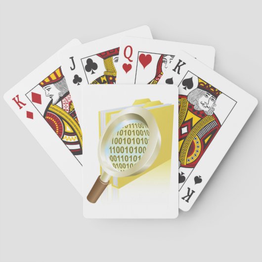 Digitale Dateisuche im Glas: binäre Datenvergrößer Spielkarten (Rückseite)