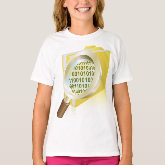Digitale Dateisuche im Glas: binäre Datenvergrößer T-Shirt (Vorderseite)