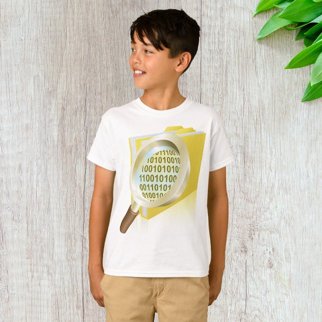 Digitale Dateisuche im Glas: binäre Datenvergrößer T-Shirt (Von Creator hochgeladen)